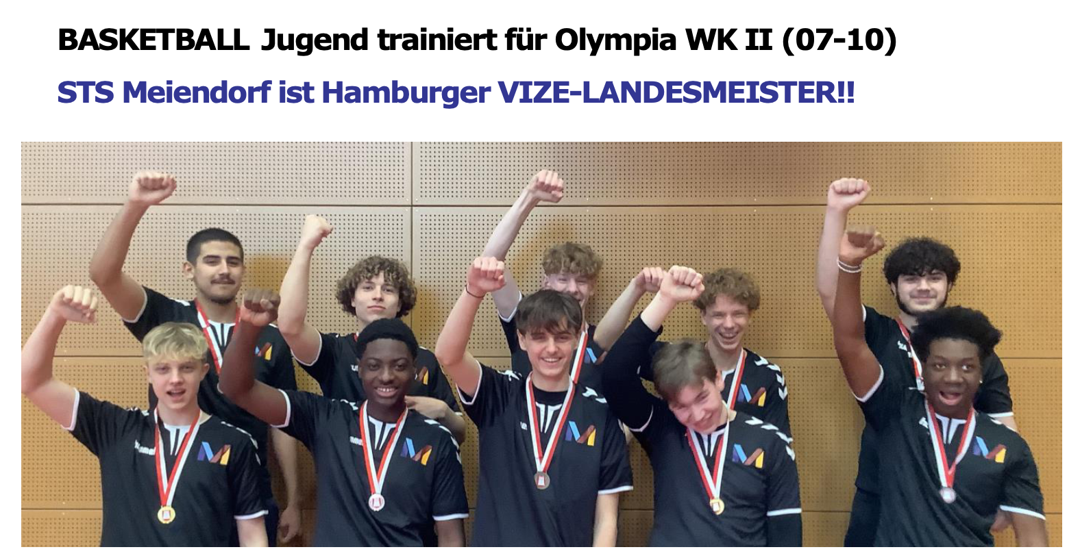 STS Meiendorf ist Hamburger VIZE-LANDESMEISTER im Basketball WK II